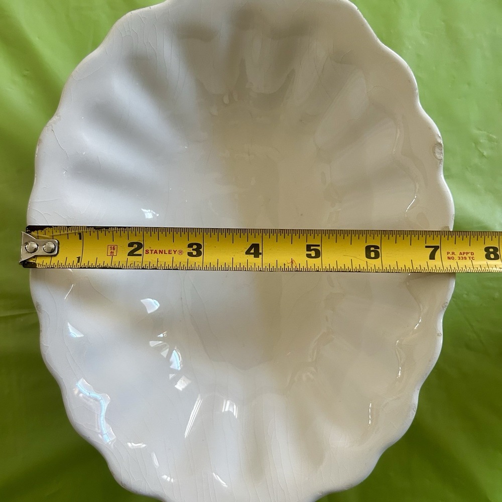 Vintage Majoliche Jessica Scalloped Serving Bowl White Medium 9" Made in Italy - Picture 9 of 9